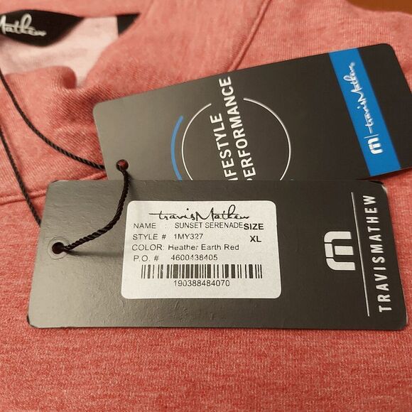 Travis Mathew Sunset Serenade Golf Pullover 1/4 Zip Heather Red Men's Size XL - Picture 4 of 5
